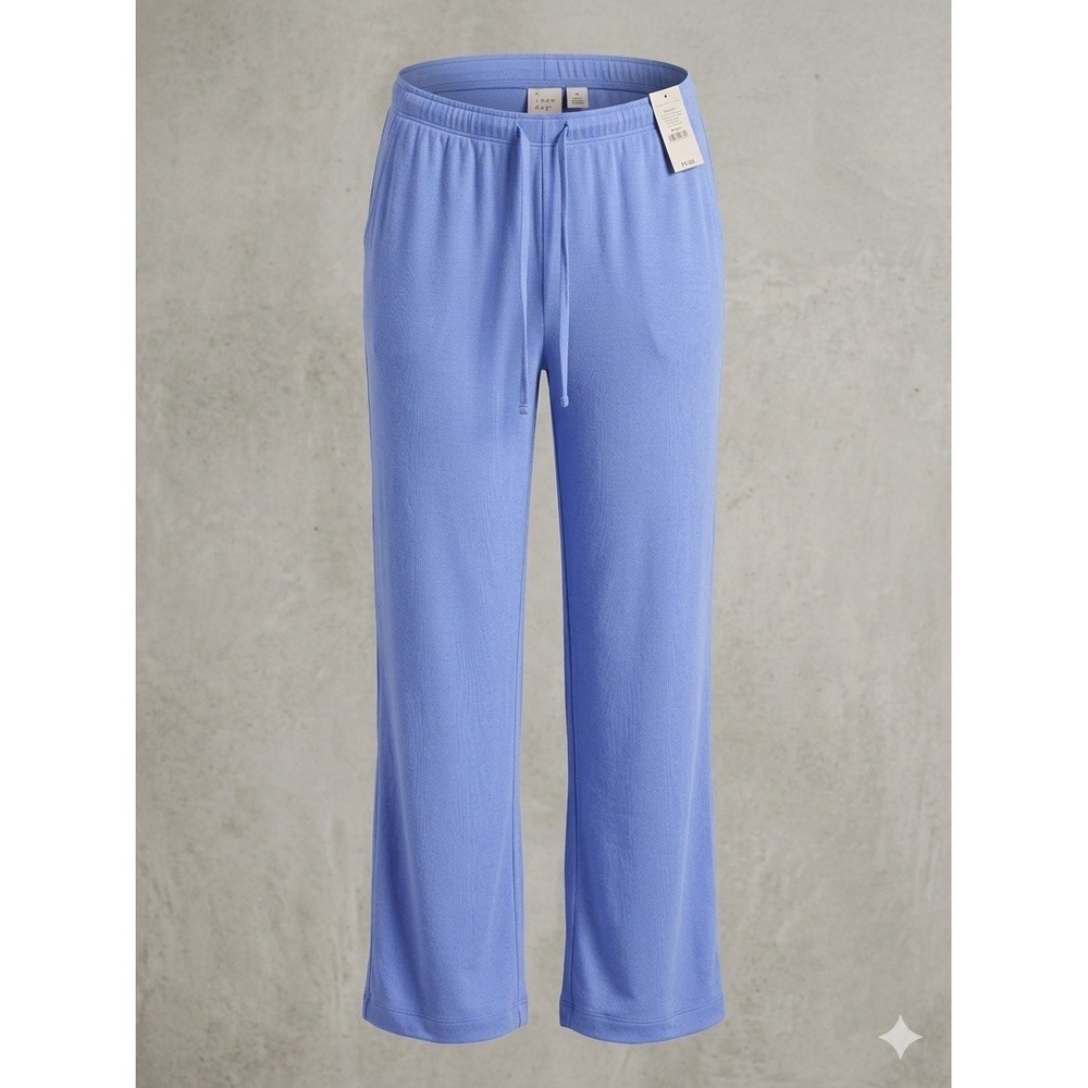 Women's Auden Cloud Knit Pajama Pants Blue Modal Soft Lounge Sleepwear Med Short